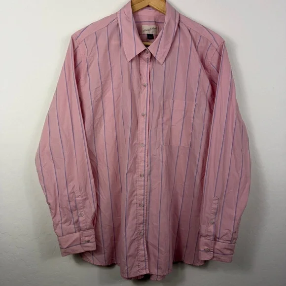 Universal Threads Pink Striped Button-Up Shirt - Picture 4 of 10